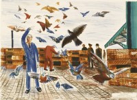 Lot 688 - Alistair Grant (1925-1997)
'PIGEON RACING'
Lithograph