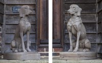 Lot 390 - CARVED DOGS