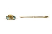 Lot 95A - A Continental single stone old European cut diamond bar brooch