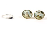 Lot 72 - A pair of gold painted miniature earrings