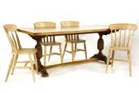 Lot 560 - An 20th century oak refectory table