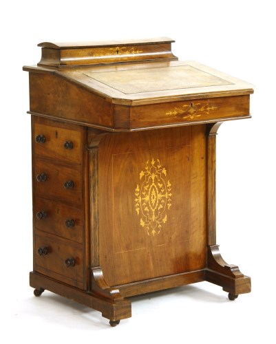 Lot 554 - A Victorian walnut Davenport