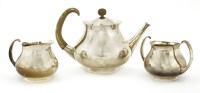 Lot 558 - A Mappin and Webb silver-plated three-piece tea set