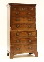 Lot 578 - A George III mahogany secretaire chest on chest in two sections