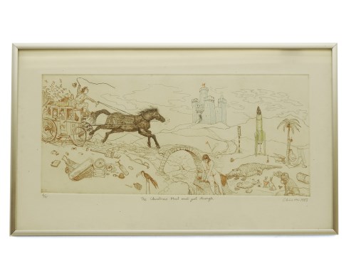Lot 332 - Christopher Orr (b.1943)
THE CHRISTMAS MAIL MUST GET THROUGH
Etching with hand colouring