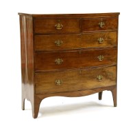 Lot 545 - A George III mahogany bow front chest of drawers