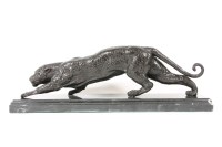 Lot 298 - A contemporary bronze of a stalking leopard on a marble base