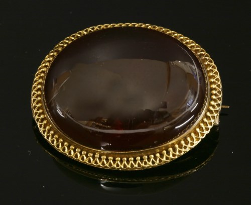 Lot 48 - A Victorian gold garnet  brooch