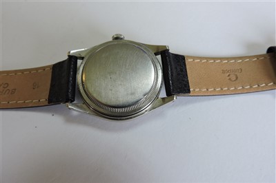 Lot 599 - A gentlemen's stainless steel Rolex Oyster mechanical strap watch