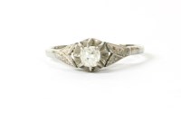 Lot 15 - A single stone cushion cut diamond ring