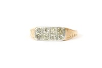 Lot 8 - A gold two row diamond ring