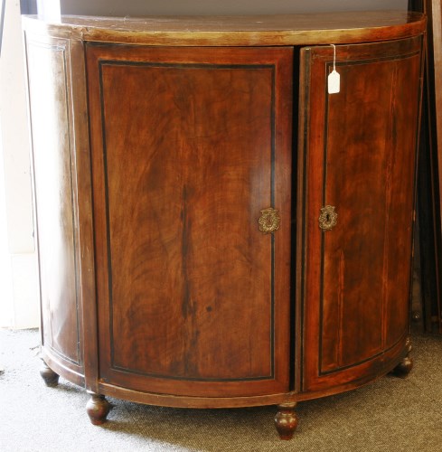 Lot 400 - A 19th century mahogany D shaped commode. 100cm wide