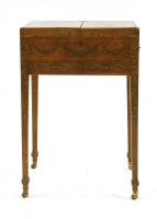 Lot 403 - An Edwardian burr walnut and painted table