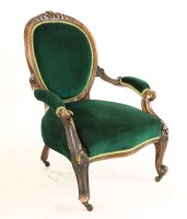 Lot 408 - A Victorian mahogany gentleman’s open armchair