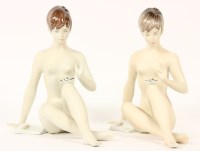 Lot 172 - A pair of Royal Dux porcelain figures designed by Jiri Cernoch