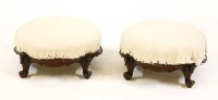Lot 564C - A pair of Victorian carved walnut foot stools