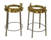 Lot 373 - A PAIR OF SHIP'S PORTHOLE OCCASIONAL TABLES