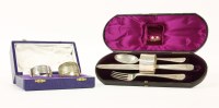 Lot 142 - A cased silver four piece christening set