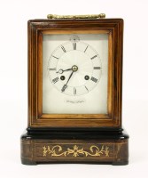 Lot 292 - A French inlaid rosewood mantel clock