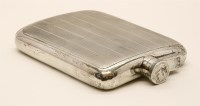 Lot 130 - A silver hip flask