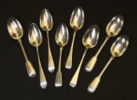 Lot 96 - Eight 19th century silver tablespoons