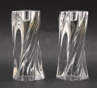 Lot 165 - A pair of Baccarat glass candlesticks of twisted spiral form