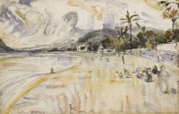Lot 174 - Anthony Gross RA (1905-1984)
BEACH AT CANNES
Signed and dated 1928 l.l.