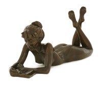 Lot 158 - Tom Greenshields (1915-1994)
A NUDE READING
Patinated cast bronze
