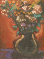 Lot 167 - Josef Herman RA (1911-2000)
'FLOWERS AT NIGHT'
Signed and inscribed with title verso