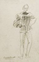 Lot 138 - Dame Laura Knight RA RWS (1877-1970)
STUDY OF AN ACTOR 
Signed l.l