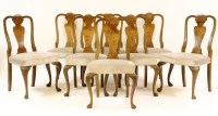 Lot 410 - A set of six Hepplewhite style mahogany elbow chairs