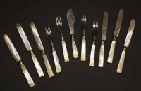 Lot 90 - A collection of Victorian fruit forks and knives