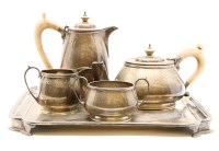 Lot 132 - A silver four piece tea and coffee set