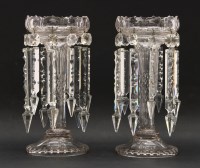 Lot 296 - A pair of 19th century cut glass hanging lustres