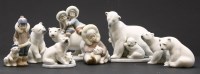Lot 253 - A collection of eight Lladro polar bear figures