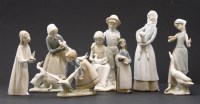 Lot 227 - A collection of six Lladro porcelain figures of young girls