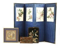 Lot 343 - A Chinese reverse glass painted panel of a Goddess