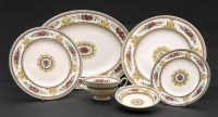 Lot 203 - A Wedgwood Columbia enamelled part dinner service