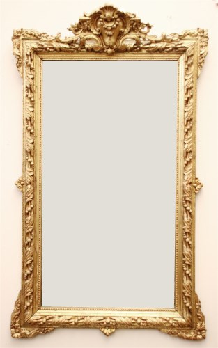 Lot 494 - A 19th Century French gilt gesso wall mirror