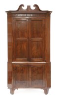 Lot 552 - A George III mahogany standing corner cupboard