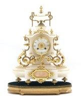 Lot 300A - A late 19th Century alabaster and gilt metal clock