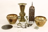 Lot 201 - A pair of Indian brass jardinières with incised decoration