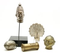 Lot 187 - A white metal bust of an Indian deity