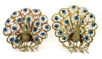 Lot 251 - A pair of brass wall lights in the form of peacocks