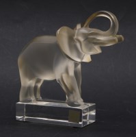 Lot 248 - A frosted glass elephant by Lalique