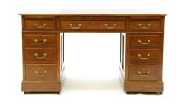 Lot 588 - An Edwardian mahogany pedestal desk