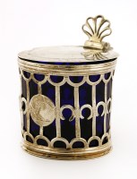 Lot 53 - A George III pierced silver drum mustard pot