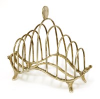 Lot 49 - A silver toast rack of George III style