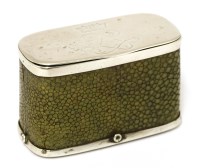 Lot 25 - A silver and shagreen match case