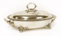 Lot 58 - An oval electroplated silver-plated entrée dish and cover